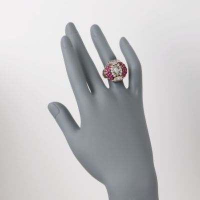 C. 1940 Vintage 2.65 ct. t.w. Ruby and 1.00 ct. t.w. Diamond Ring in 14kt Two-Tone Gold. Size 8 &mdash; Alt Image 2