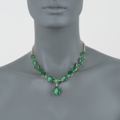 100.00 ct. t.w. Emerald Necklace in Sterling Silver. 16" &mdash; Alt Image 2