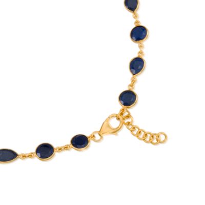 140.00 ct. t.w. Sapphire Station Necklace in Vermeil. 29" &mdash; Alt Image 3