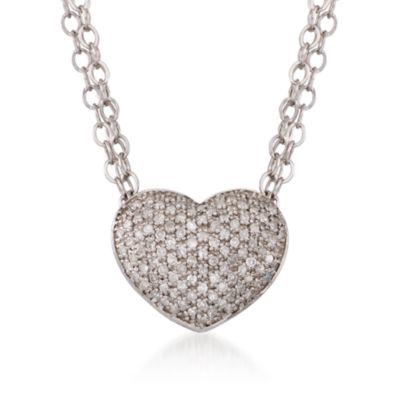 .35 ct. t.w. Diamond Heart Necklace In Sterling Silver &mdash; Alt Image 1