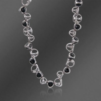 Di Modolo Black Onyx Link Necklace In Sterling Silver. 18.5" &mdash; Alt Image 1