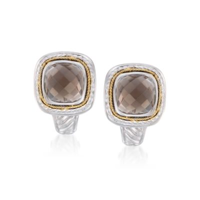 15.00 ct. t.w. Smoky Quartz Earrings In Two-Tone &mdash; Alt Image 1
