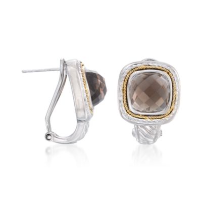 15.00 ct. t.w. Smoky Quartz Earrings In Two-Tone &mdash; Alt Image 3