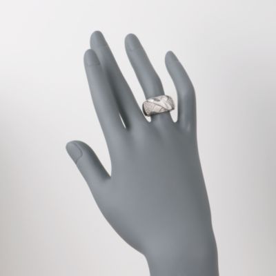 C. 1990. Vintage .60 ct. t.w.  Diamond X-Band  Ring in 14kt White Gold. Size 8 &mdash; Alt Image 2