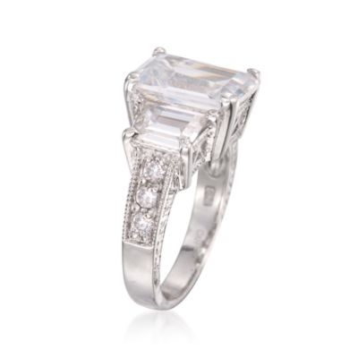 5.35 ct. t.w. CZ Ring in Sterling Silver &mdash; Alt Image 3