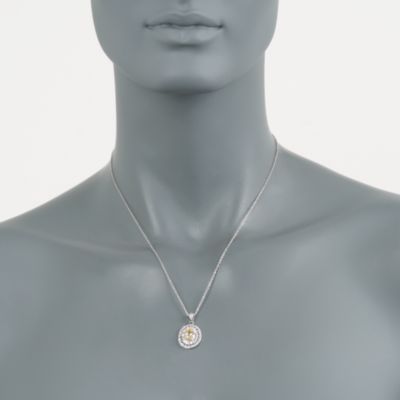 1.82 ct. t.w. Canary and White CZ Drop Necklace in Sterling Silver &mdash; Alt Image 3