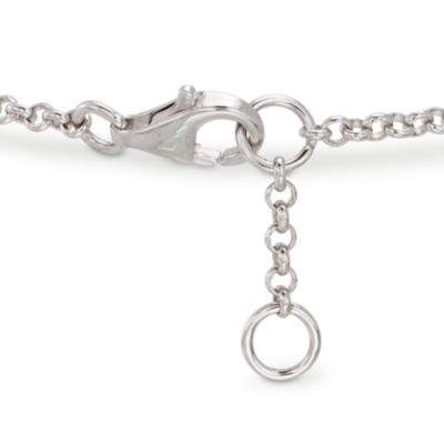 .10 ct. t.w. Diamond Peace Sign Charm Bracelet in Sterling Silver. 8.5" &mdash; Alt Image 3