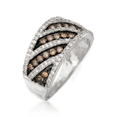 1.00 ct. t.w. Brown and White Diamond Ring In Sterling Silver &mdash; Alt Image 3