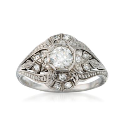 C. 1990 Vintage .75 ct. t.w. Diamond Ring in 18kt White Gold. Size 6.5 &mdash; Alt Image 1