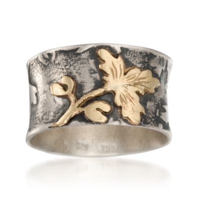 Two-Tone Leaf Ring. Size 6 &mdash; Alt Image 1