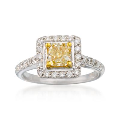 Certified 1.55 ct. t.w. Yellow and White Diamond Ring in 18kt Two-Tone Gold &mdash; Alt Image 1