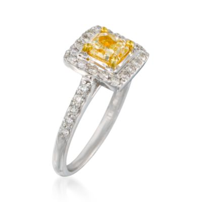Certified 1.55 ct. t.w. Yellow and White Diamond Ring in 18kt Two-Tone Gold &mdash; Alt Image 3