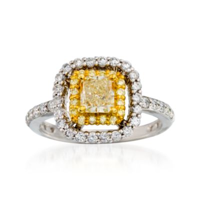1.35 ct. t.w. Yellow and White Diamond Engagement Ring in 18kt Two-Tone Gold. Size 6.5 &mdash; Alt Image 1