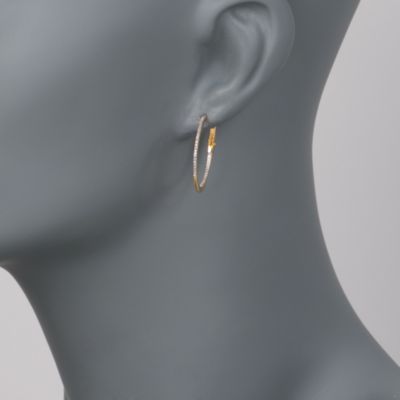 .20 ct. t.w. Diamond In-And-Out Hoop Earrings in Vermeil &mdash; Alt Image 2
