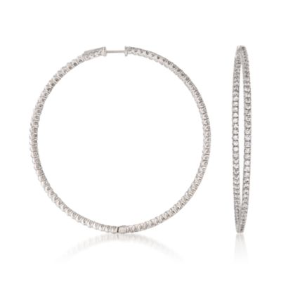 5.00 ct. t.w. CZ In-And-Out Hoop Earrings in Sterling Silver   &mdash; Alt Image 1