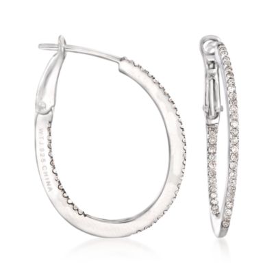 .25 ct. t.w. Diamond In-And-Out Hoop Earrings in Sterling Silver &mdash; Alt Image 1