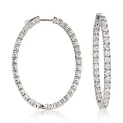 6.60 ct. t.w. CZ In-And-Out Hoop Earrings in Sterling Silver &mdash; Alt Image 1