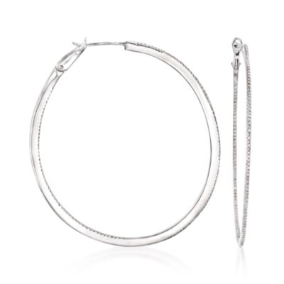.60 ct. t.w. Diamond In-And-Out Hoop Earrings in Sterling Silver &mdash; Alt Image 1