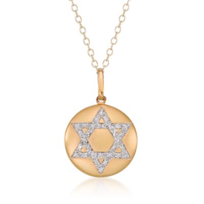 .10 ct. t.w. Diamond Star of David Pendant Necklace in Vermeil. 18" &mdash; Alt Image 1