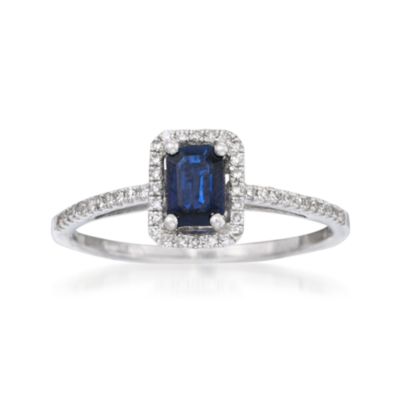 .65 Carat Sapphire and .20 ct. t.w. Diamond Ring in 14kt White Gold &mdash; Alt Image 1