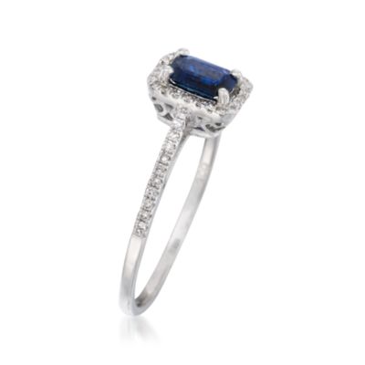 .65 Carat Sapphire and .20 ct. t.w. Diamond Ring in 14kt White Gold &mdash; Alt Image 3