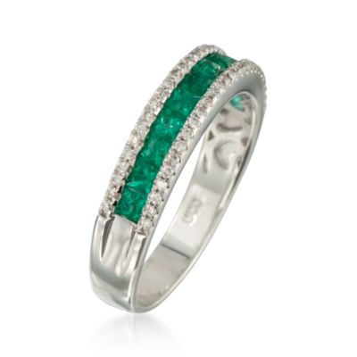 1.74 ct. t.w. Emerald and .20 ct. t.w. Diamond Ring in 14kt White Gold &mdash; Alt Image 3