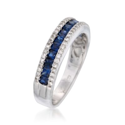 1.00 ct. t.w. Sapphire and .20 ct. t.w. Diamond Ring in 14kt White Gold &mdash; Alt Image 3