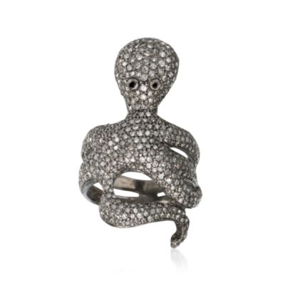 1.80 ct. t.w. Natural Diamond Octopus Ring in Sterling Silver. Size 5 &mdash; Alt Image 1