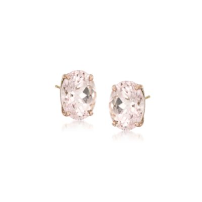 1.40 ct. t.w. Morganite Earrings in 14kt Yellow Gold &mdash; Alt Image 1