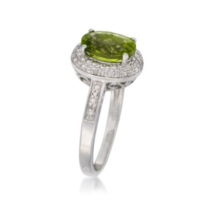 1.90 Carat Peridot and Diamond Ring in Sterling Silver &mdash; Alt Image 3