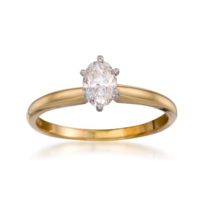 C. 2000 .60 Carat Certified Diamond Engagement Ring in 14kt Yellow Gold. Size 8 &mdash; Alt Image 1