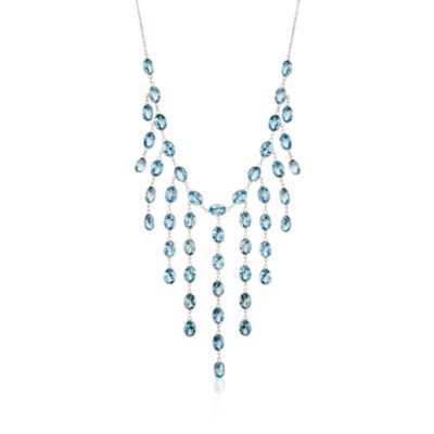 44.10 ct. t.w. Blue Topaz Necklace in 14kt White Gold. 17" &mdash; Alt Image 1