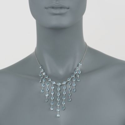 44.10 ct. t.w. Blue Topaz Necklace in 14kt White Gold. 17" &mdash; Alt Image 2