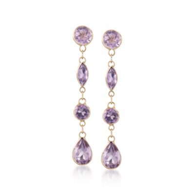 2.85 ct. t.w. Amethyst Earrings in 14kt Yellow Gold &mdash; Alt Image 1