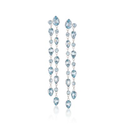 11.30 ct. t.w. Blue Topaz Earrings in 14kt White Gold &mdash; Alt Image 1