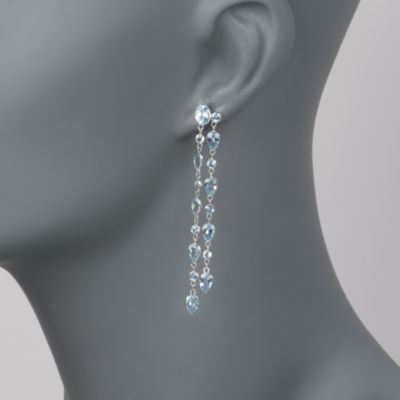 11.30 ct. t.w. Blue Topaz Earrings in 14kt White Gold &mdash; Alt Image 2