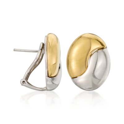 Two-Tone Oval Earrings &mdash; Alt Image 3