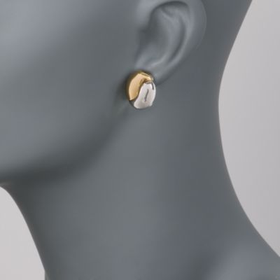Two-Tone Oval Earrings &mdash; Alt Image 2