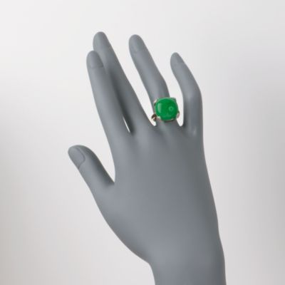 16mm Jade Ring in 14kt Yellow Gold &mdash; Alt Image 2