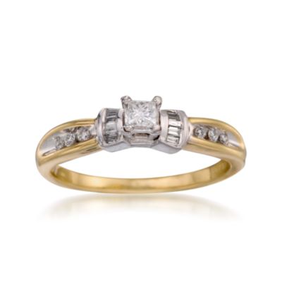 C. 1995 Vintage .25 ct. t.w. Diamond Engagment Ring in 14kt Two-Tone Gold. Size 7 &mdash; Alt Image 1