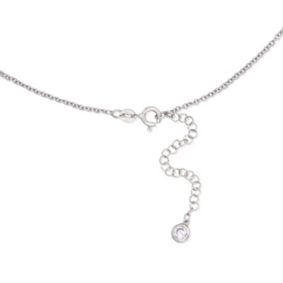 1.00 Carat CZ Solitaire Necklace In Sterling Silver &mdash; Alt Image 3