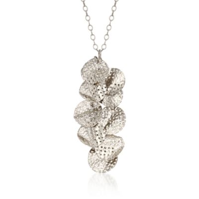 Italian Sterling Silver Cluster Necklace. 20" &mdash; Alt Image 1