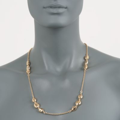 Italian Long Beaded Necklace in Vermeil. 30" &mdash; Alt Image 2