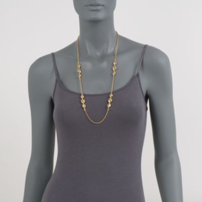 Italian Long Beaded Necklace in Vermeil. 30" &mdash; Alt Image 3