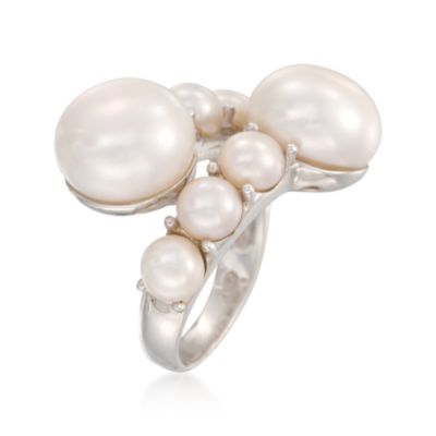 Pearl Bypass Ring in Sterling Silver &mdash; Alt Image 3