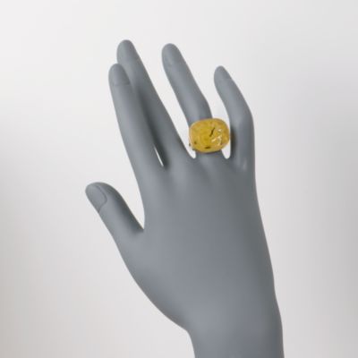 Carved Yellow Jade Dragon Ring In 14kt Yellow Gold &mdash; Alt Image 2