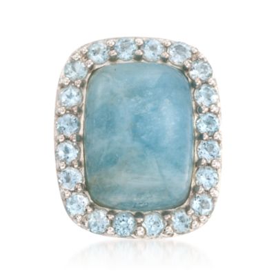 Milky Aquamarine and 2.60 ct. t.w. Blue Topaz Ring in Sterling Silver &mdash; Alt Image 1