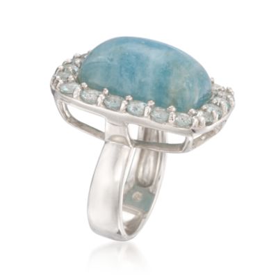 Milky Aquamarine and 2.60 ct. t.w. Blue Topaz Ring in Sterling Silver &mdash; Alt Image 3