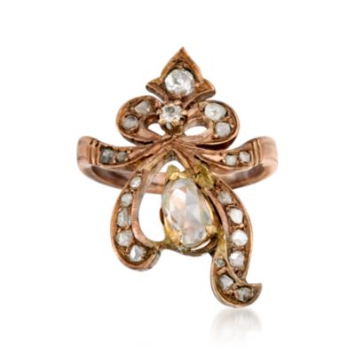 C. 1900 Vintage 1.10 ct. t.w. Diamond Ring in 9kt Yellow Gold. Size 6.5 &mdash; Alt Image 1