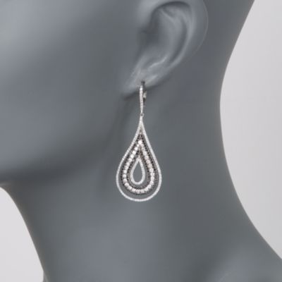 3.52 ct. t.w. Black and White Diamond Drop Earrings in 18kt White Gold &mdash; Alt Image 2